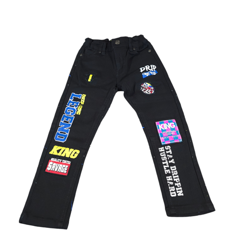 Scared Crown Youth Kids Size 5 Jeans/Jacket Set Colorful Art To Wear Patch - Picture 8 of 15