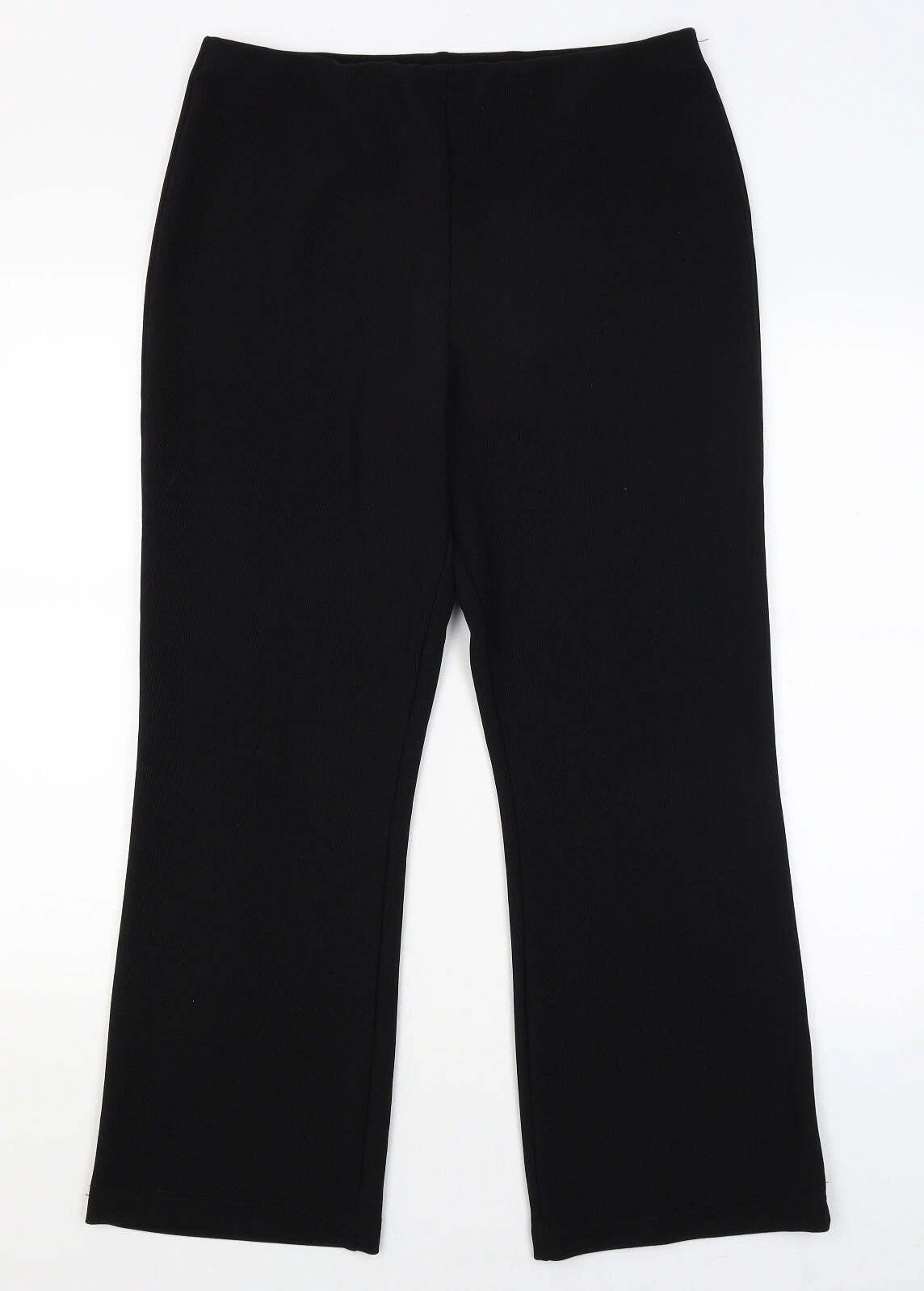 Xe Womens Black Polyester Blend Capri Trousers Size 16 L26 in