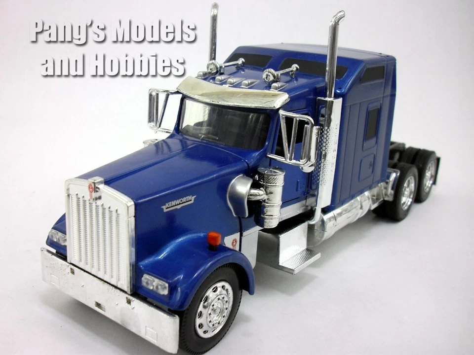 Kenworth W900 Sleeper Truck Cab 1/32 Scale Diecast Model by Newray - BLUE - Image 4 of 4