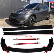 Front Bumper Lip Spoiler Splitter/ Side Skirts/ Strut Rods For Nissan Versa Note