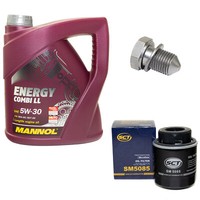 MotoröL Set ÖLfilter SM5085 5W30 4 Liter + ÖLablassschraube FüR Audi Seat VW