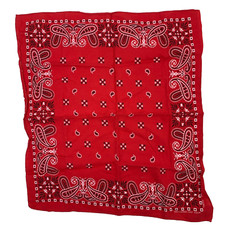 Vintage Tower 13960 Western Paisley Fast Color Red Scarf Bandana 21" x 18.25"