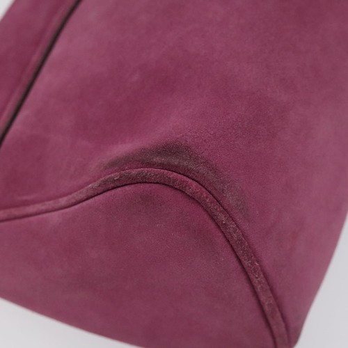 PRADA Shoulder Bag Suede Purple Gold Auth BD1194 - Picture 16 of 23