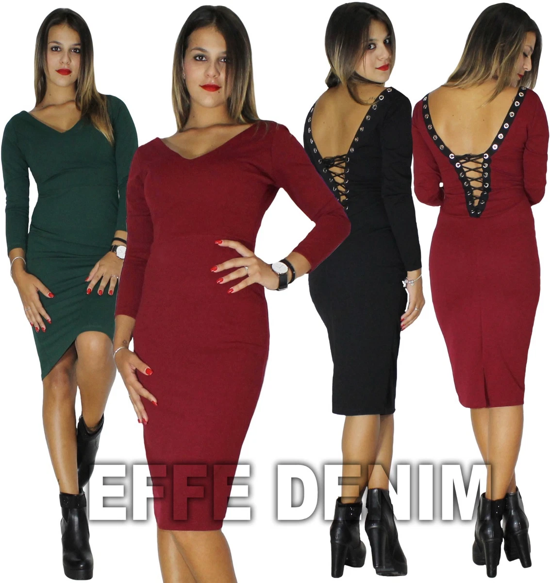 AIEOE Vestito Con Bretelle Aderente Donna Sexy Manica A Tromba Lunghe Schiena Nuda Elegante Mini Taglia Xs Nero 106384100 AIEOE Vestito Con Bretelle Aderente Donna Sexy Manica A Tromba Lunghe Schiena Nuda Elegante Mini Taglia Xs Nero 106384100