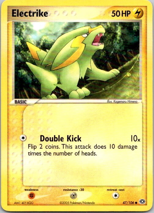 Pokemon Electrike 47/106 Common Ex Emerald Free Shipping!