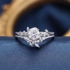 2Ct Round Lab Created Diamond Wedding Set 14K White Gold Plated Engagement Ring