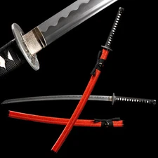 Handmade 1095 Steel Blade Japanese Samurai Sword Katana Full Tang Sharp Red Saya
