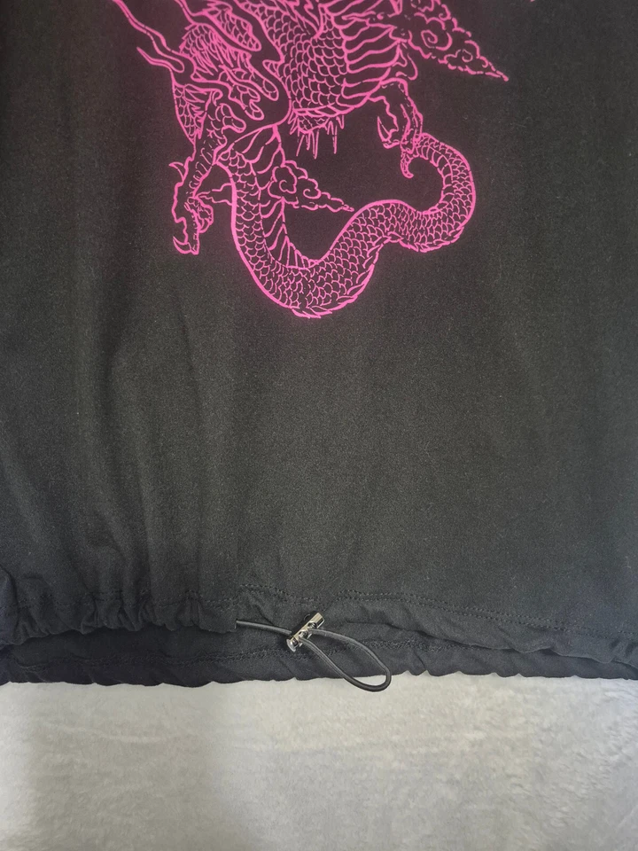 Camisa De Colección Años 90 Y2K Dragón Sudadera con Capucha Animecore Gothcore Gótico Mangas Cortas Talla M Foto 4 de 4