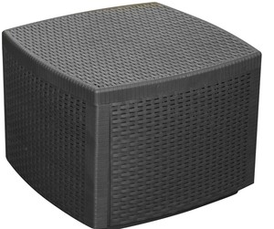 Kunststoff Schwarz Wurfel Rattan Gartenmobel Beistelltisch Mit Aufbewahrung Ebay