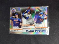 2020 Bowman Chrome Baseball Brett Baty Andres Gimenez RC Talent Pipeline #TP-NYM
