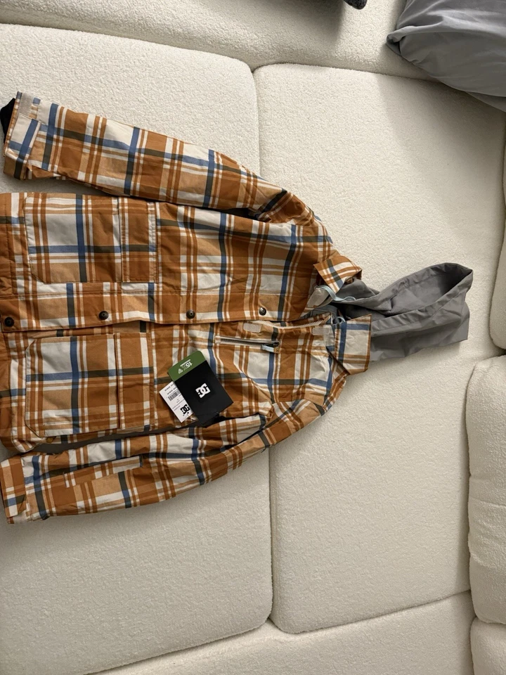 DC Bandwidth Snowboard Jacket, Women's XS, Plaid Pelican New - Image 3 of 4