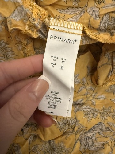 Primark New With The Tags Yellow Floral Summer Dress Size 18 - Picture 7 of 7