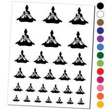 Yoga Pose Siddhasana Accomplished Sitting Temporary Tattoo Water Resistant Set