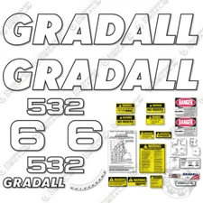 Fits Gradall 532 Decal Kit Telehandler - 7 YEAR OUTDOOR 3M VINYL!