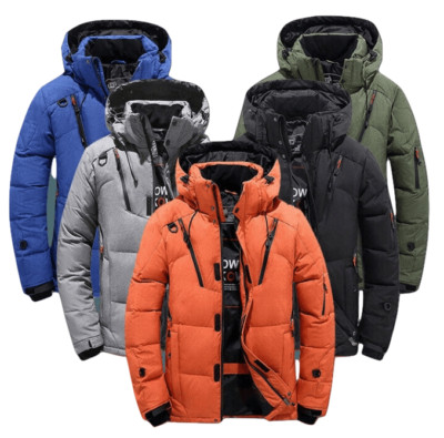HERREN Winter Warm Stepp Parka Entendaunen Jacke Wattiert Bubble Puffer Kapuze Mantel