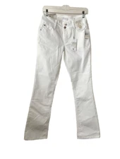 CURVE APPEAL Size 2/26 Curve Creator HighRise Boot Cut White Jeans Stretch $78