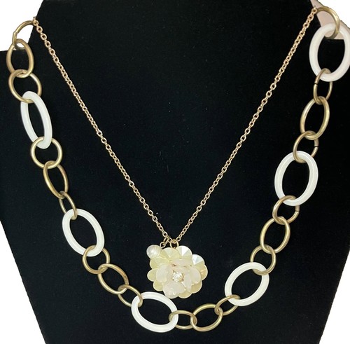 Lot of 6 Pieces Vtg-Modern Jewelry Necklaces & Earrings Monet Gold White Cream - Picture 8 of 18