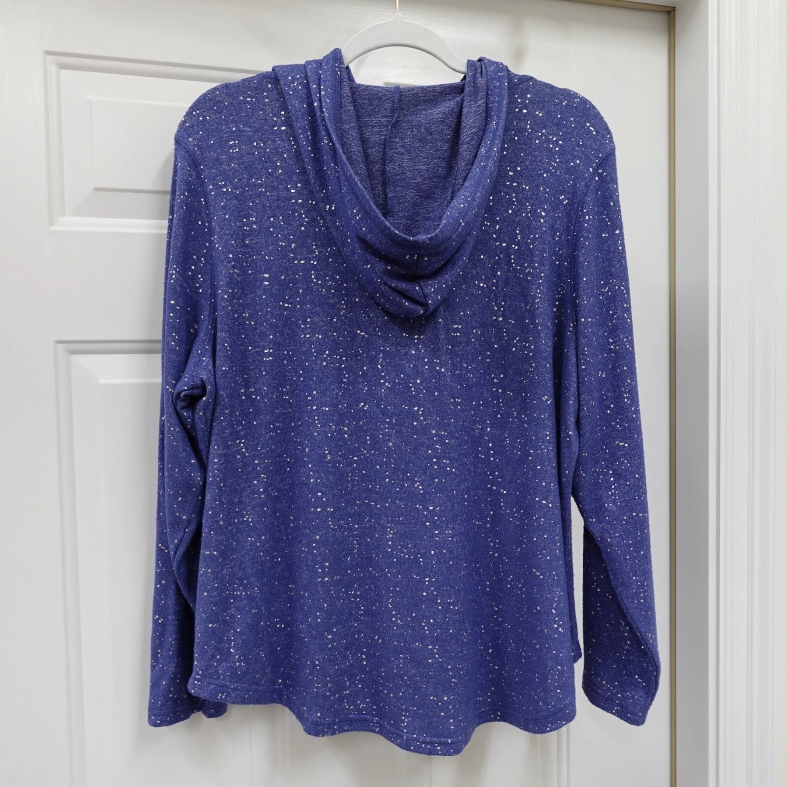 VETEMENTS Cathy Daniels Giacca Donna Grande Zip Felpa con Cappuccio Blu Argento Primavera Pilates Yoga