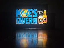 DEFECTIVE The Simpsons Moes Tavern Neon Light Box Duff Beer Bar Sign Vin G3D