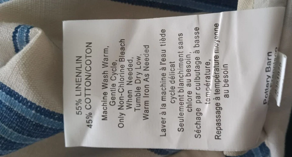 Armchair Slipcover Linen Pottery Barn Oxford Stripe Napa Farmhouse NEW Rare Find - Image 4 of 4