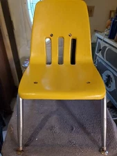 Child Virco 21" Tall School Chair Yellow Vintage Homeschool
