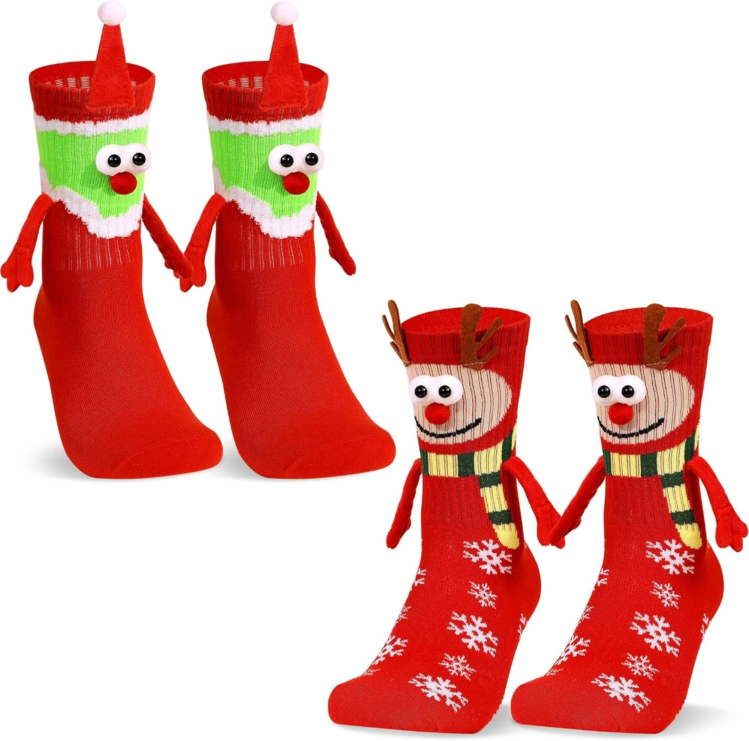 Christmas Socks, Magnetic Hand Holding Socks, Funny Christmas Stocking