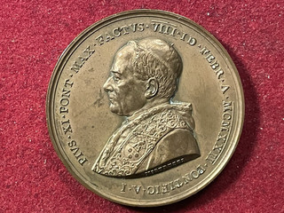 Kirchenstaat Vatikan Bronzemedaille 1922 Papst Pius XI. DOCETE OMNES GENTES