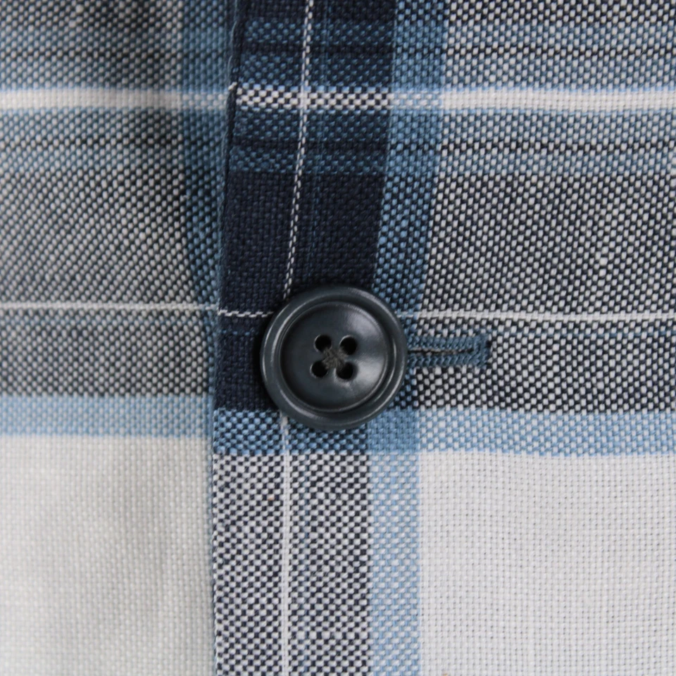 Abrigo deportivo Belvest nuevo con etiquetas lino/algodón talla 54R (44R EE. UU.) a cuadros blancos y azules Foto 2 de 4