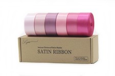 Set Satin Ribbon for Flower Bouquet Gift Wrapping for Crafts Bows for Girls H...