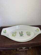 Shafford Herbs Bouquet Au Gratin Dish, Baking Pan, 12.5" Japan Fine Porcelain