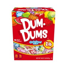 Dum Dums Original Mix Lollipop Suckers, Assorted Hard Party Candy, 16oz Bag