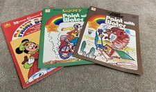 1982 Golden Book Vintage Paint with Water Activity Books ROAD RUNNER GOOFY Lot 3