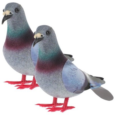 2Pcs Simulation Foam Pigeon Realistic Bird Statues for Garden Lawn Home Decor...