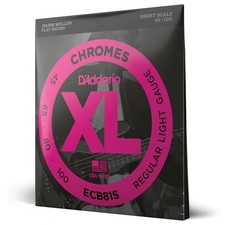 D'Addario XL Chromes Flatwound Bass Strings, 45-100 Regular Light, Short Sc