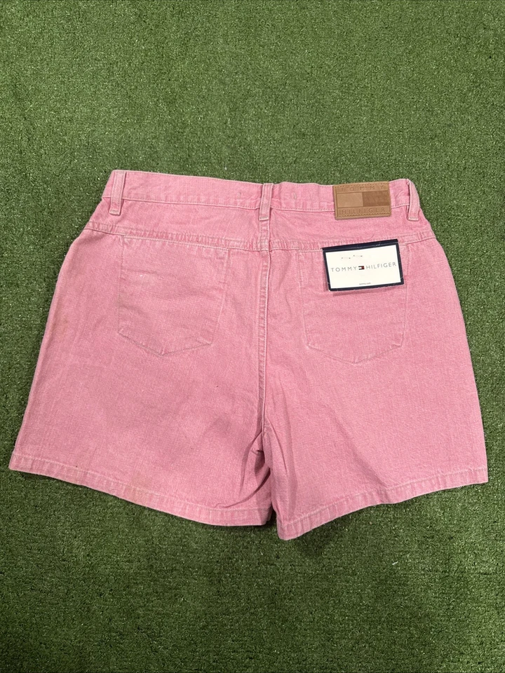 Pantalones cortos de jean Tommy Hilfiger rosa vintage para mujer talla 8 Foto 3 de 4