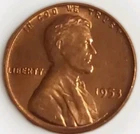1953 Gem BU Red From OBW US Lincoln Wheat Cent Penny Free Post Tracking