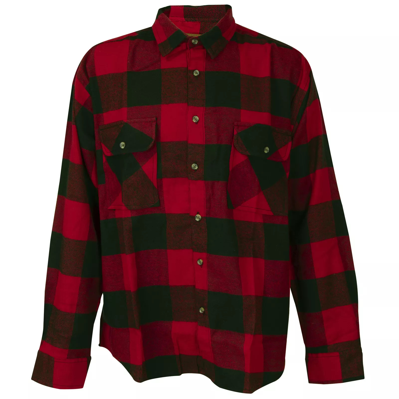 Woodland Creek Mens Long Sleeve Button-Up Flannel Shirt in Red Plaid XXL 4990₽