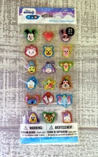 21 pcs Disney Emoji Puffy Stickers Hallmark Mickey Pooh Minnie Piglet Stitch