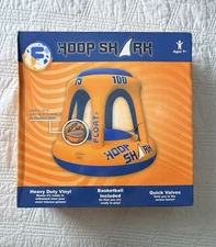 Hoop Shark Inflatable Swimming Pool Basketball Hoop Set w/ Ball | Orange/Blue
