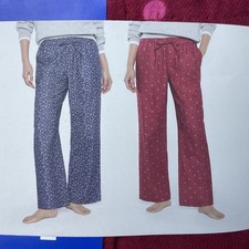 GAP Women's L Flannel Pajama Pant Navy and Red Cotton H0196