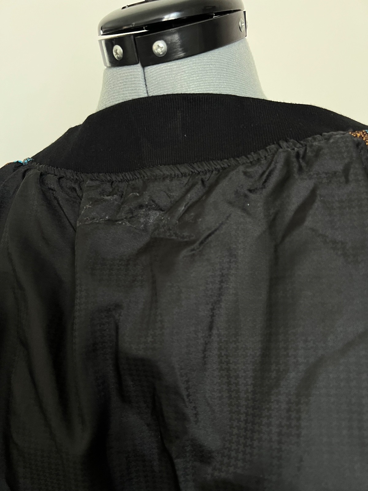 Multicolor Bomber Jacket Zip Abstract Pattern Afr… - image 7