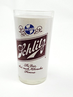 Vintage Schlitz 5   Beer Glass Classic Logo Barware| Breweriana Collectible