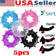 5Pcs Male Cock Ring Super Strong Stretchy Stay Harder Penis Rings Cockring Men