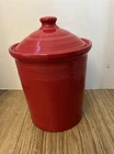 Fiesta Medium Scarlet  Red  Canister Crock With Lid Fiestaware 2 Qt Retired