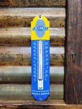 VINTAGE CHEVROLET PORCELAIN SIGN THERMOMETER USED CAR DEALER TRUCK SALES SERVICE