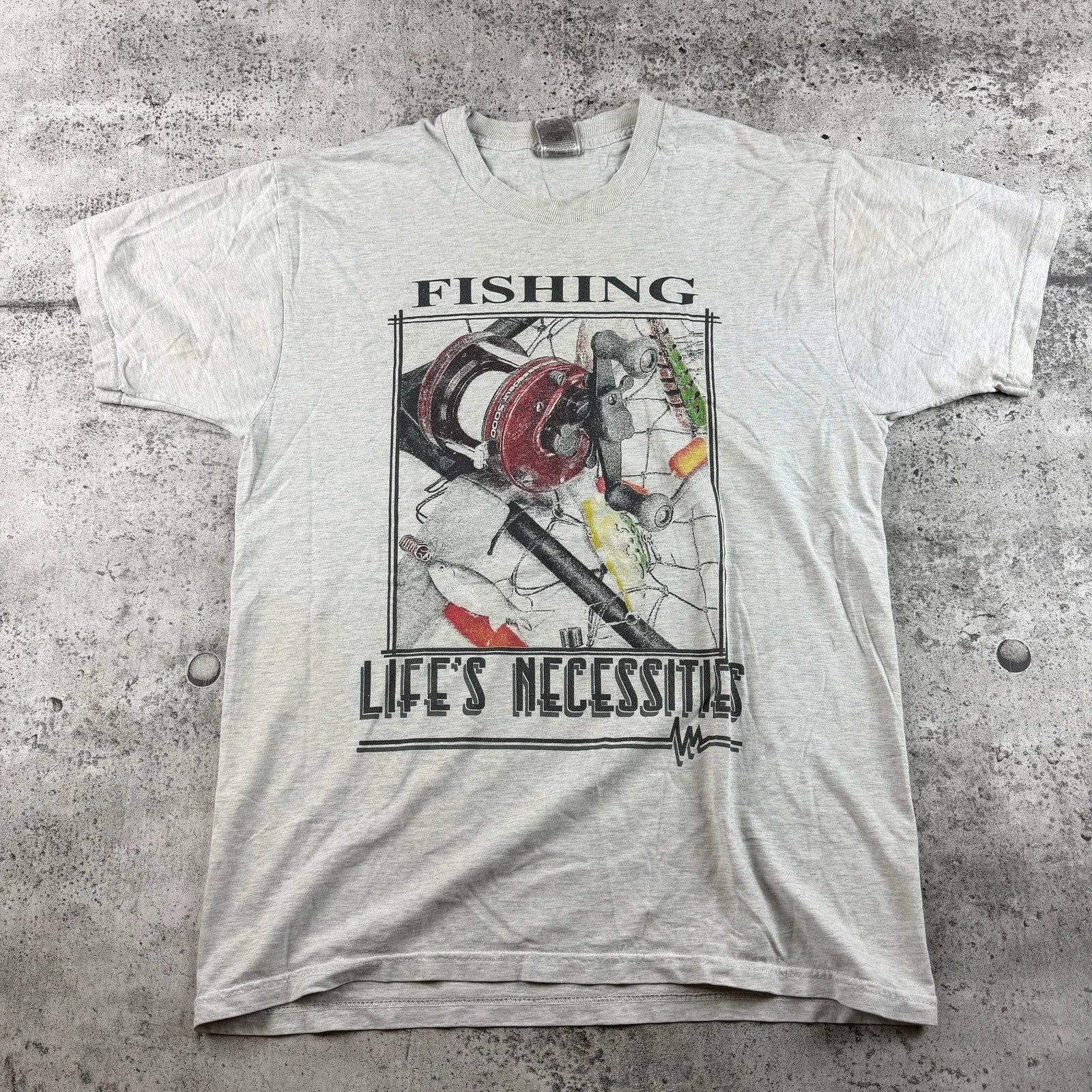 Vintage Fishing Shirt Fishing Life's Necessities Size Medium
