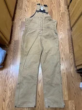 Vintage Schmidt Overalls Mens LT Carpenter Pants Double Knee Work Bib Canvas