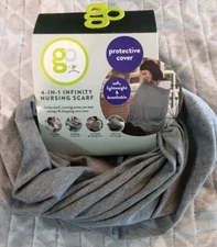 Baby Nursing Breastfeeding Cover Up Go By Goldbug 4 in 1 Infinity Scarf Gray.