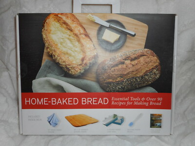 HOME BAKED BREAD ESSENTIAL TOOLS & RECIPE COOKBOOK BOX SET NEW GREAT GIFT!