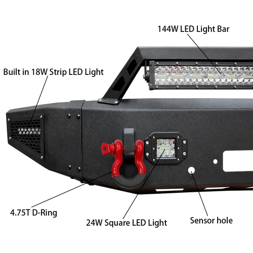 For 2017-2022 Ford F250/F350/F450/F550 Super Duty Front Rear Bumper W/Led lights - Picture 5 of 18